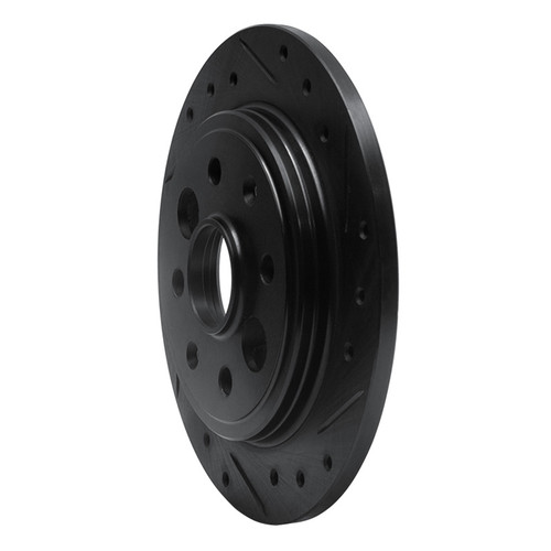 R1 86-89 Acura Integra Rear Right Drilled & Slotted Black Brake Rotor