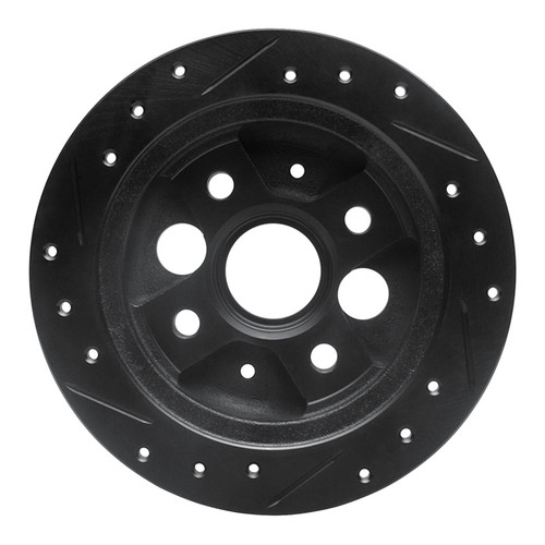 R1 86-89 Acura Integra Rear Right Drilled & Slotted Black Brake Rotor