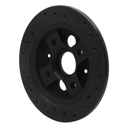 R1 86-89 Acura Integra Rear Left Drilled & Slotted Black Brake Rotor