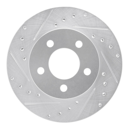 R1 95-02 Ford Explorer Front Left Drilled & Slotted Silver Brake Rotor