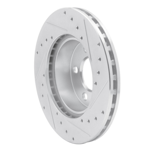 R1 95-02 Ford Explorer Front Left Drilled & Slotted Silver Brake Rotor