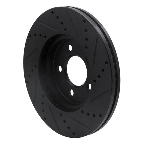 R1 03-11 Ford Crown Victoria Front Left Drilled & Slotted Black Brake Rotor