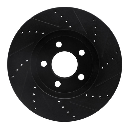 R1 03-11 Ford Crown Victoria Front Left Drilled & Slotted Black Brake Rotor