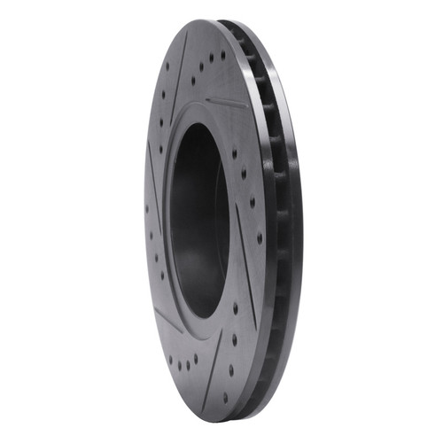 R1 98-04 Ford Contour Front Right Drilled & Slotted Black Brake Rotor