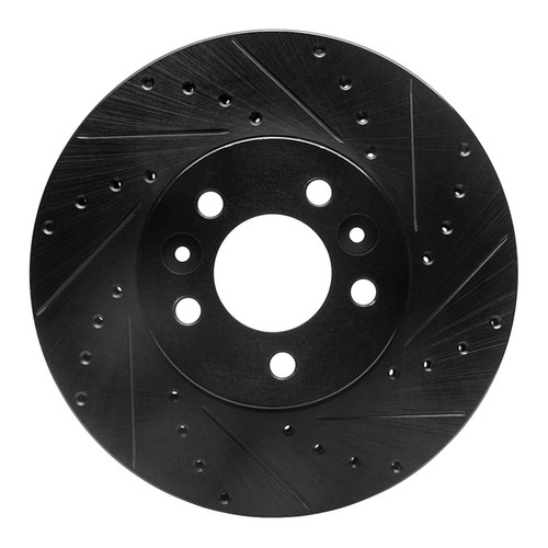R1 98-02 Ford Crown Victoria Front Right Drilled & Slotted Black Brake Rotor