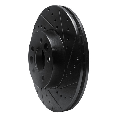 R1 98-02 Ford Crown Victoria Front Right Drilled & Slotted Black Brake Rotor