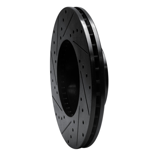 R1 98-02 Ford Crown Victoria Front Right Drilled & Slotted Black Brake Rotor