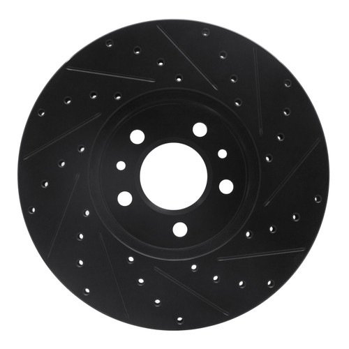 R1 98-02 Ford Crown Victoria Front Left Drilled & Slotted Black Brake Rotor