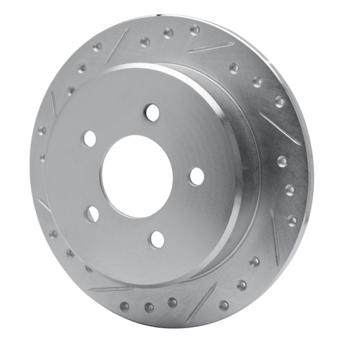 R1 95-02 Ford Explorer Rear Left Drilled & Slotted Silver Brake Rotor