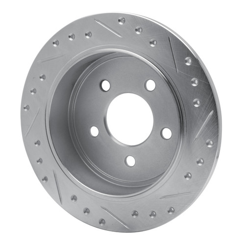R1 95-02 Ford Explorer Rear Left Drilled & Slotted Silver Brake Rotor