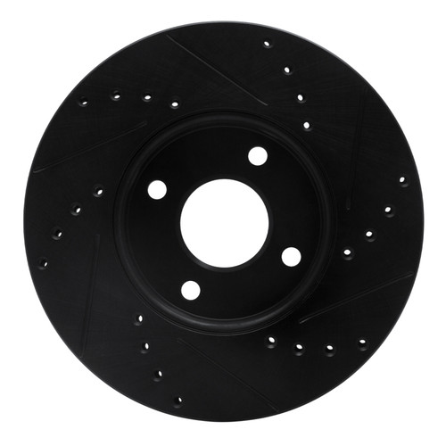 R1 05-12 Ford Focus Front Left Drilled & Slotted Black Brake Rotor