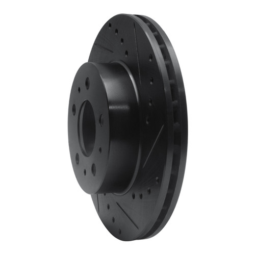 R1 95-97 Ford Crown Victoria Front Right Drilled & Slotted Black Brake Rotor