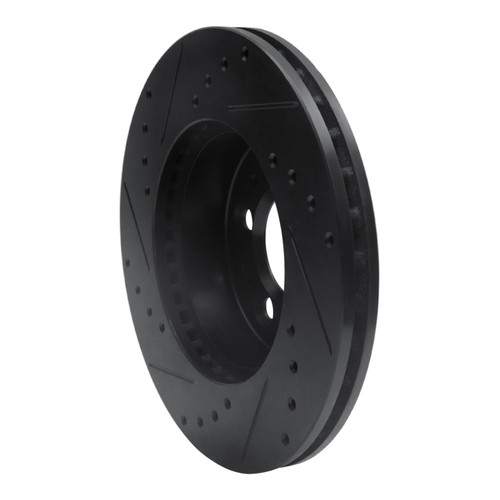 R1 95-97 Ford Crown Victoria Front Right Drilled & Slotted Black Brake Rotor