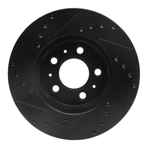 R1 95-97 Ford Crown Victoria Front Right Drilled & Slotted Black Brake Rotor