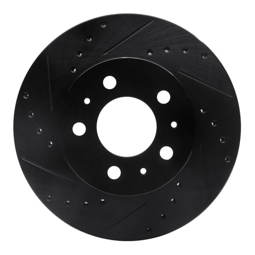 R1 95-97 Ford Crown Victoria Front Left Drilled & Slotted Black Brake Rotor