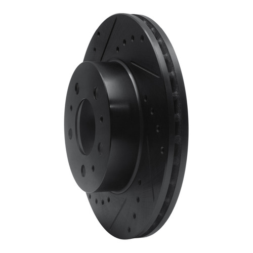 R1 95-97 Ford Crown Victoria Front Left Drilled & Slotted Black Brake Rotor