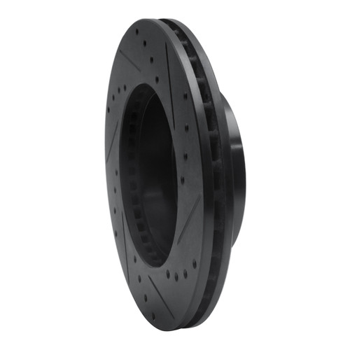 R1 95-97 Ford Crown Victoria Front Left Drilled & Slotted Black Brake Rotor