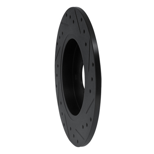 R1 02-04 Ford Focus Rear Left Drilled & Slotted Black Brake Rotor