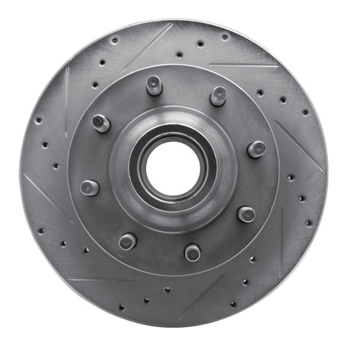 R1 95-07 Ford E-350 Econoline Front Left Drilled & Slotted Silver Brake Rotor