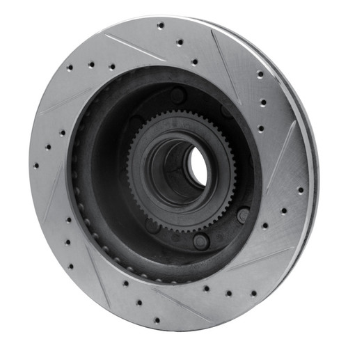 R1 95-07 Ford E-350 Econoline Front Left Drilled & Slotted Silver Brake Rotor