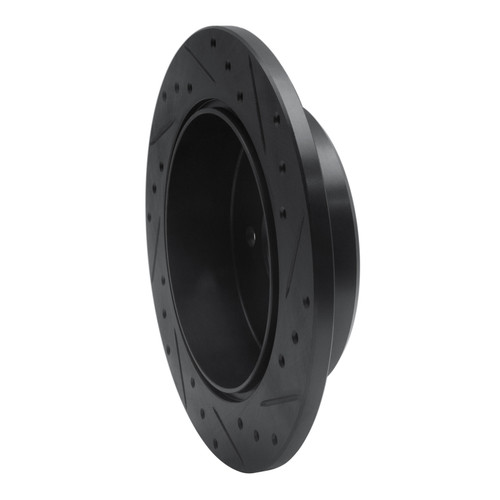 R1 91-95 Ford Crown Victoria Rear Left Drilled & Slotted Black Brake Rotor