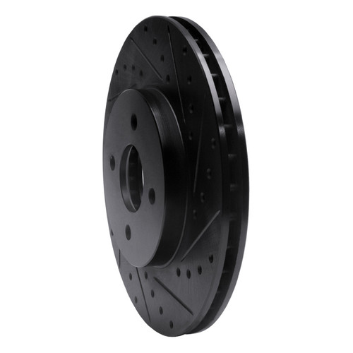 R1 02-04 Ford Focus Front Right Drilled & Slotted Black Brake Rotor