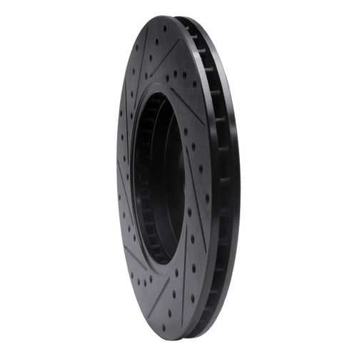 R1 02-04 Ford Focus Front Right Drilled & Slotted Black Brake Rotor