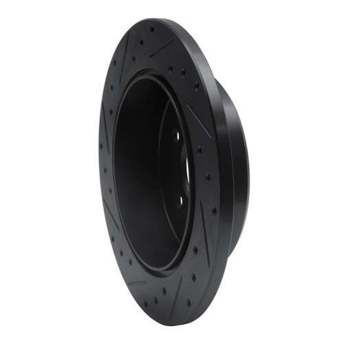 R1 91-95 Ford Crown Victoria Rear Right Drilled & Slotted Black Brake Rotor