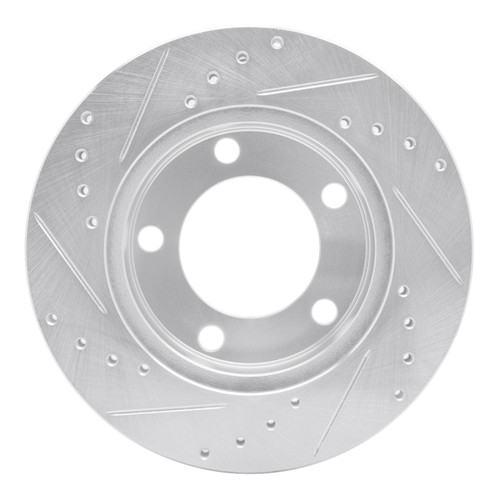 R1 94-96 Ford F-150 4WD Front Right Drilled & Slotted Silver Brake Rotor