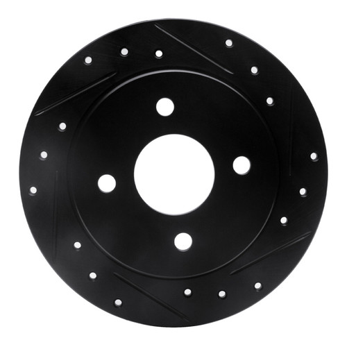 R1 01-19 Ford Fiesta (USA/Canada) Rear Right Drilled & Slotted Black Brake Rotor