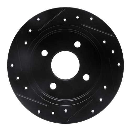 R1 01-19 Ford Fiesta (USA/Canada) Rear Right Drilled & Slotted Black Brake Rotor