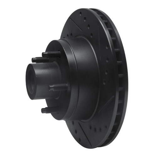 R1 79-91 Ford Country Squire Front Right Drilled & Slotted Black Brake Rotor