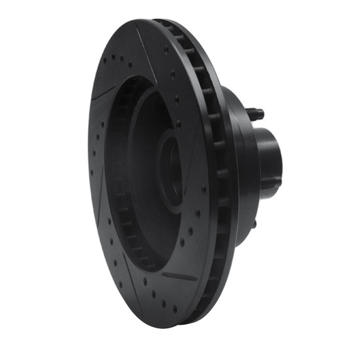 R1 79-91 Ford LTD Front Left Drilled & Slotted Black Brake Rotor