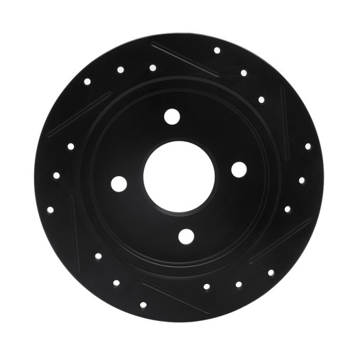 R1 01-19 Ford Fiesta (USA/Canada) Rear Left Drilled & Slotted Black Brake Rotor