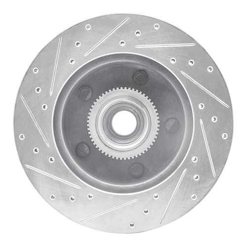 R1 94-03 Ford E-150 Econoline Club Wagon Front Right Drilled & Slotted Silver Brake Rotor