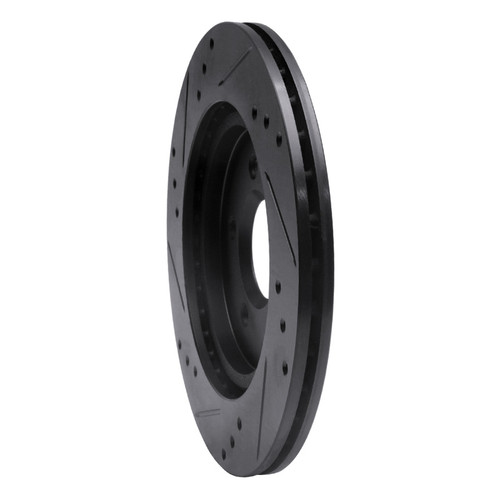 R1 00-06 Ford Thunderbird Rear Right Drilled & Slotted Black Brake Rotor