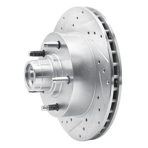 R1 94-03 Ford E-150 Econoline Front Left Drilled & Slotted Silver Brake Rotor