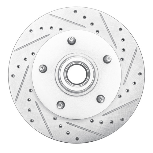 R1 94-01 Ford E-150 Econoline Club Wagon Front Right Drilled & Slotted Silver Brake Rotor