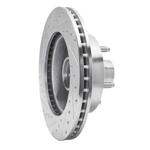 R1 94-01 Ford E-150 Econoline Club Wagon Front Right Drilled & Slotted Silver Brake Rotor