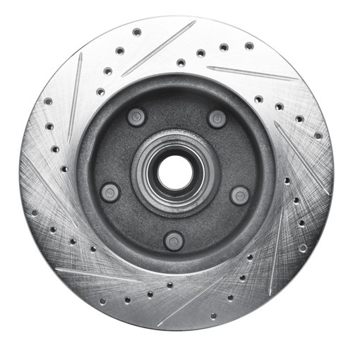 R1 94-01 Ford E-150 Econoline Club Wagon Front Right Drilled & Slotted Silver Brake Rotor