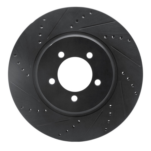 R1 03-05 Lincoln AVIATOR Front Left Drilled & Slotted Black Brake Rotor