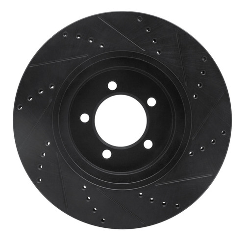 R1 03-05 Lincoln AVIATOR Front Left Drilled & Slotted Black Brake Rotor