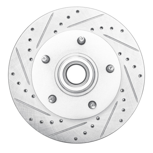 R1 94-01 Ford E-150 Econoline Club Wagon Front Left Drilled & Slotted Silver Brake Rotor