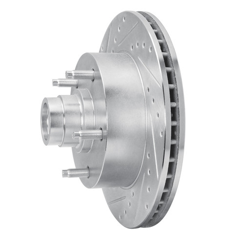 R1 94-01 Ford E-150 Econoline Club Wagon Front Left Drilled & Slotted Silver Brake Rotor