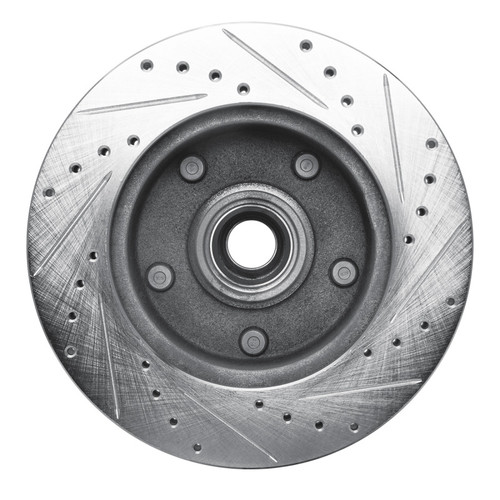 R1 94-01 Ford E-150 Econoline Club Wagon Front Left Drilled & Slotted Silver Brake Rotor
