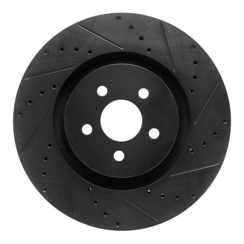 R1 15-21 Ford Edge Front Right Drilled & Slotted Black Brake Rotor