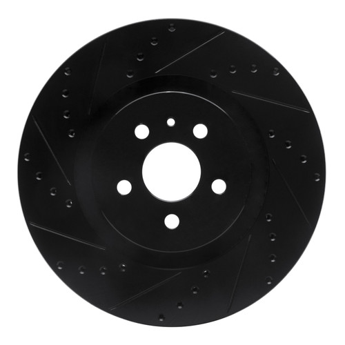 R1 15-21 Ford Edge Front Left Drilled & Slotted Black Brake Rotor