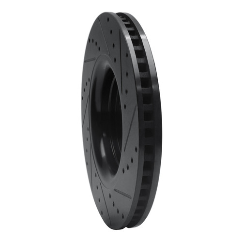 R1 15-21 Ford Edge Front Left Drilled & Slotted Black Brake Rotor