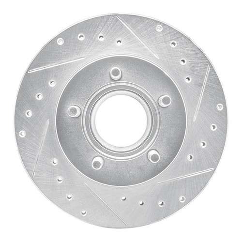 R1 90-94 Ford Bronco II Front Right Drilled & Slotted Silver Brake Rotor
