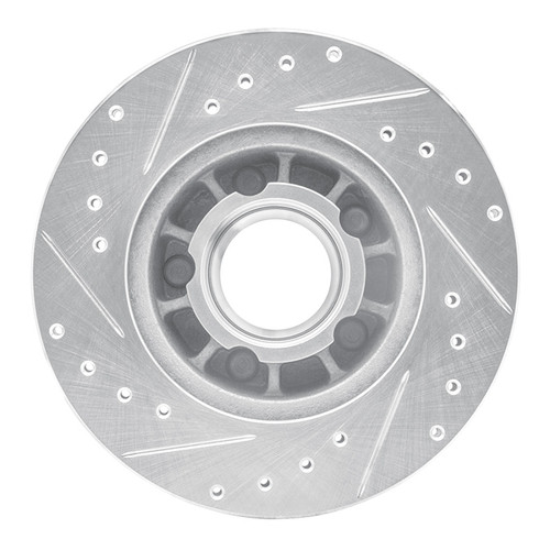 R1 90-94 Ford Bronco II Front Right Drilled & Slotted Silver Brake Rotor